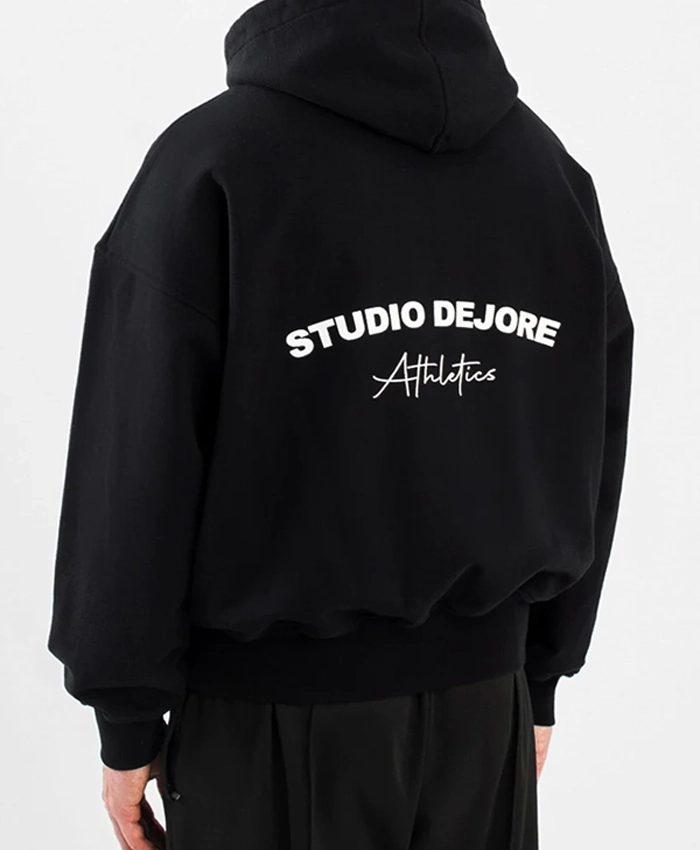 studio dejore pullover black hoodie