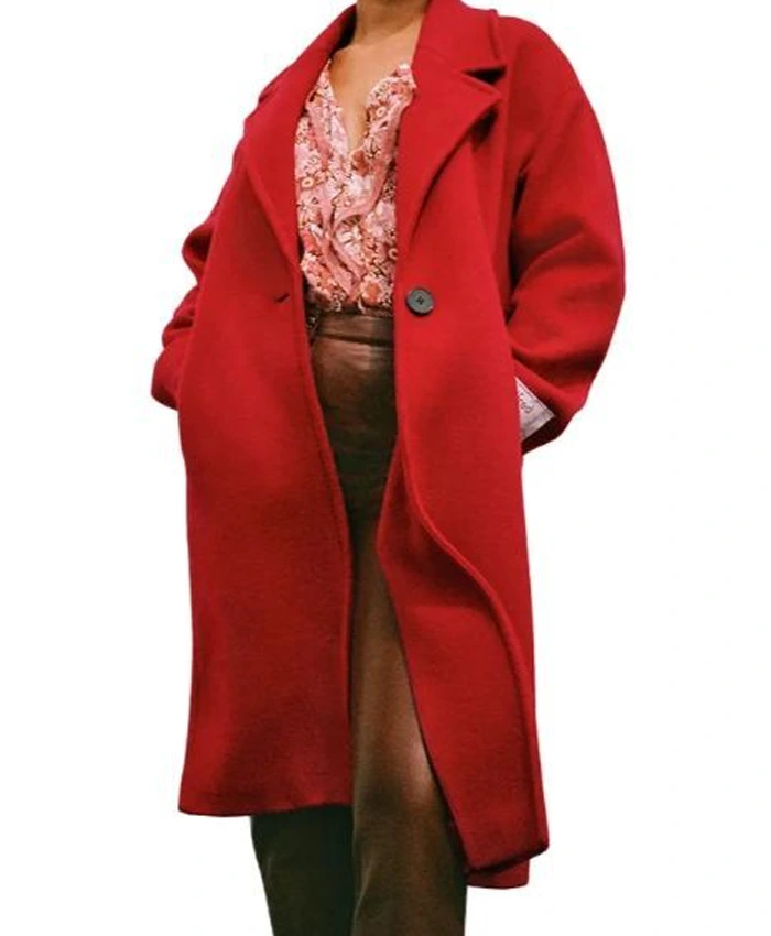 TV Series Nancy Drew Season 3 Episode 13 Kennedy McMann Red Trench Coat For Sale