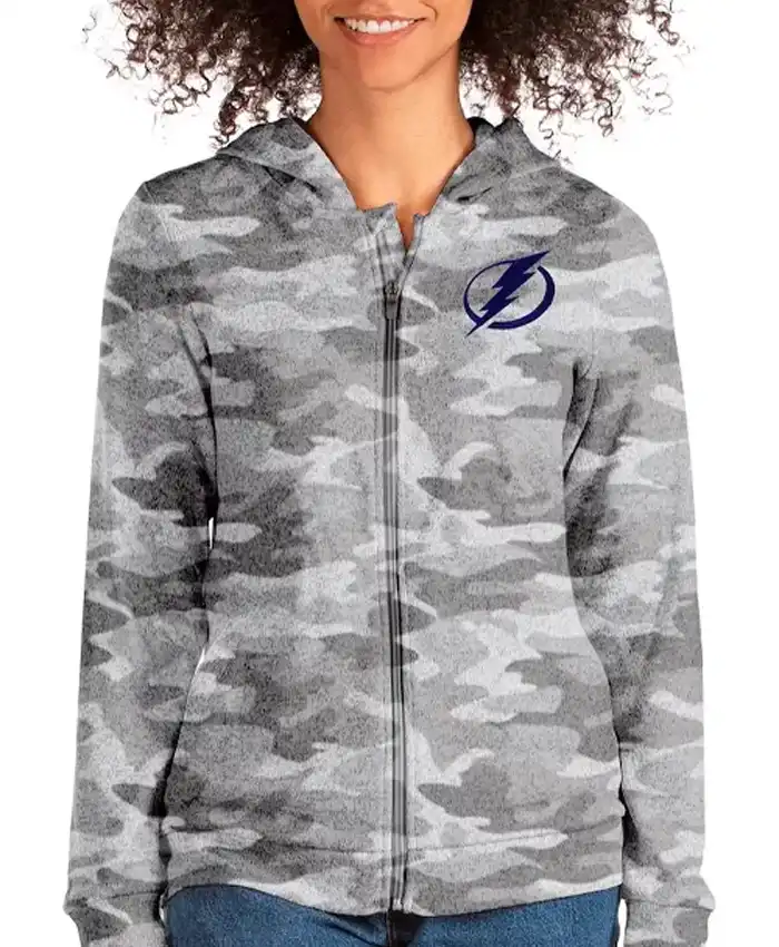 Tampa Bay Lightning Camo Zipper Hoodies For Sale