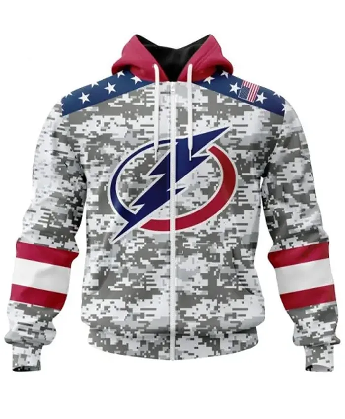 Tampa Bay Lightning Camo Zipper Hoodies