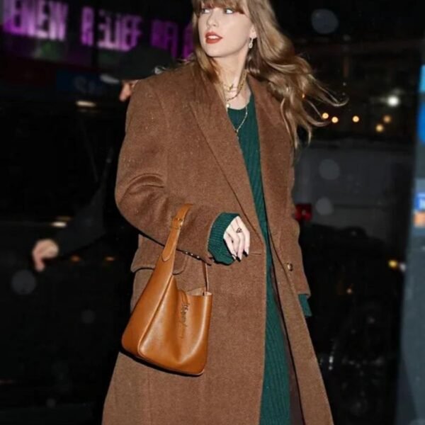 Taylor Swift Women's Brown Wool Coat - First look