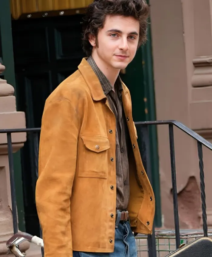 Timothee Chalamet A Complete Unknown Brown Suede Jacket For Sale