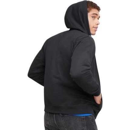Unisex Full Zip-up Black Hoodie - Back look