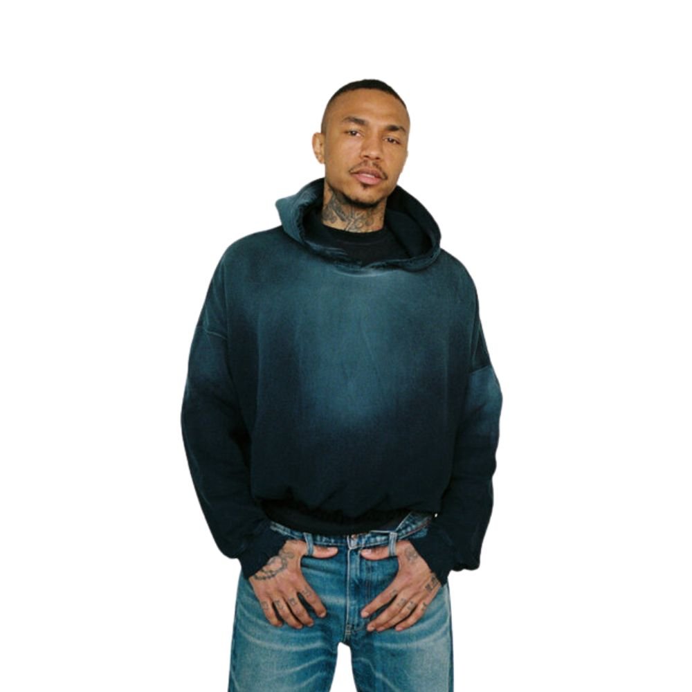 Waistband Oversized Unisex Black Hoodie