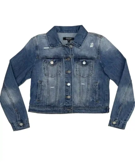 women distressed denim jacket