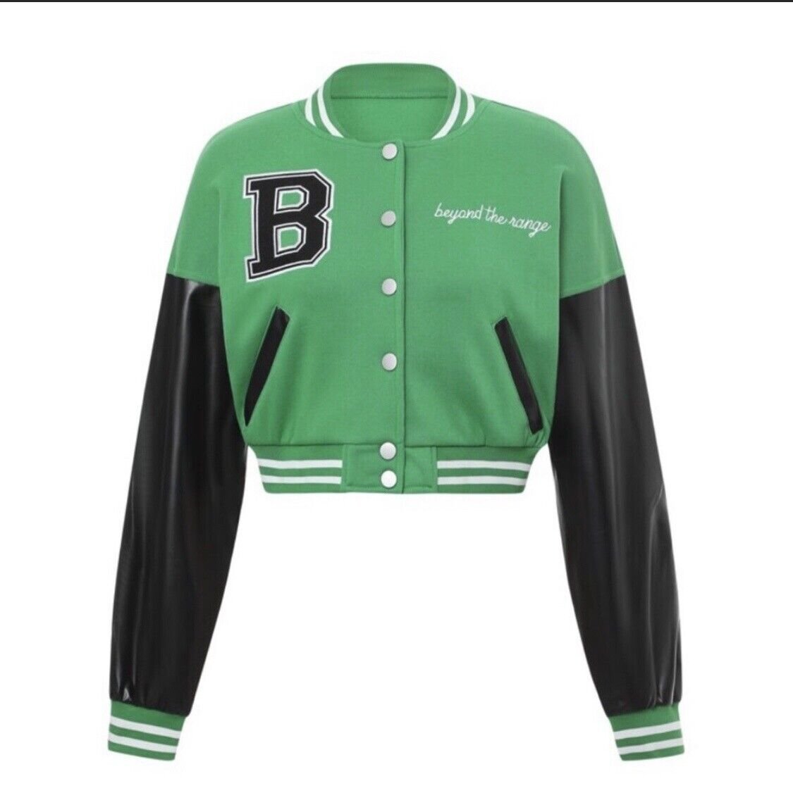 women green varsity jacket