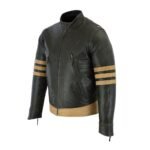 X-Men Origins Wolverine Brown Leather Jacket - Side look