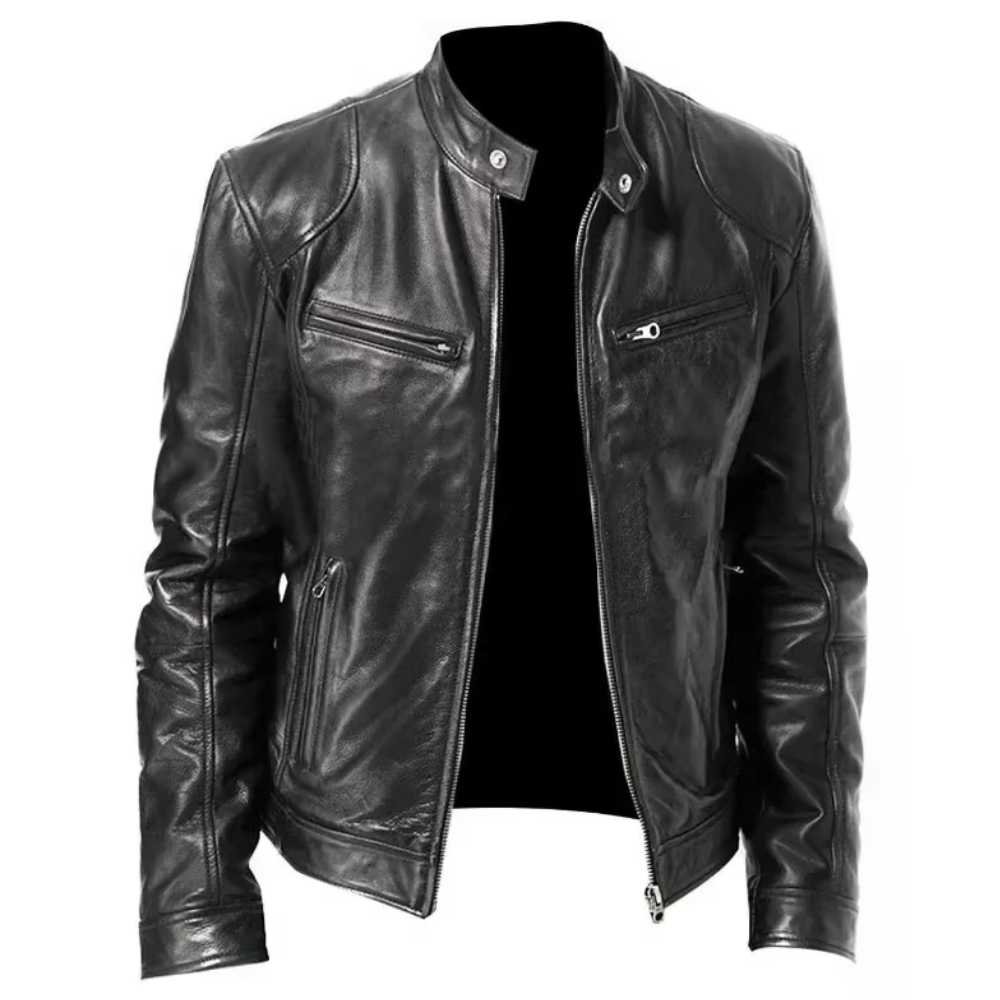 Men Vintage Motorcycle Leather Jacket