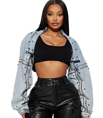 Hollywood Studded Women Denim Jacket