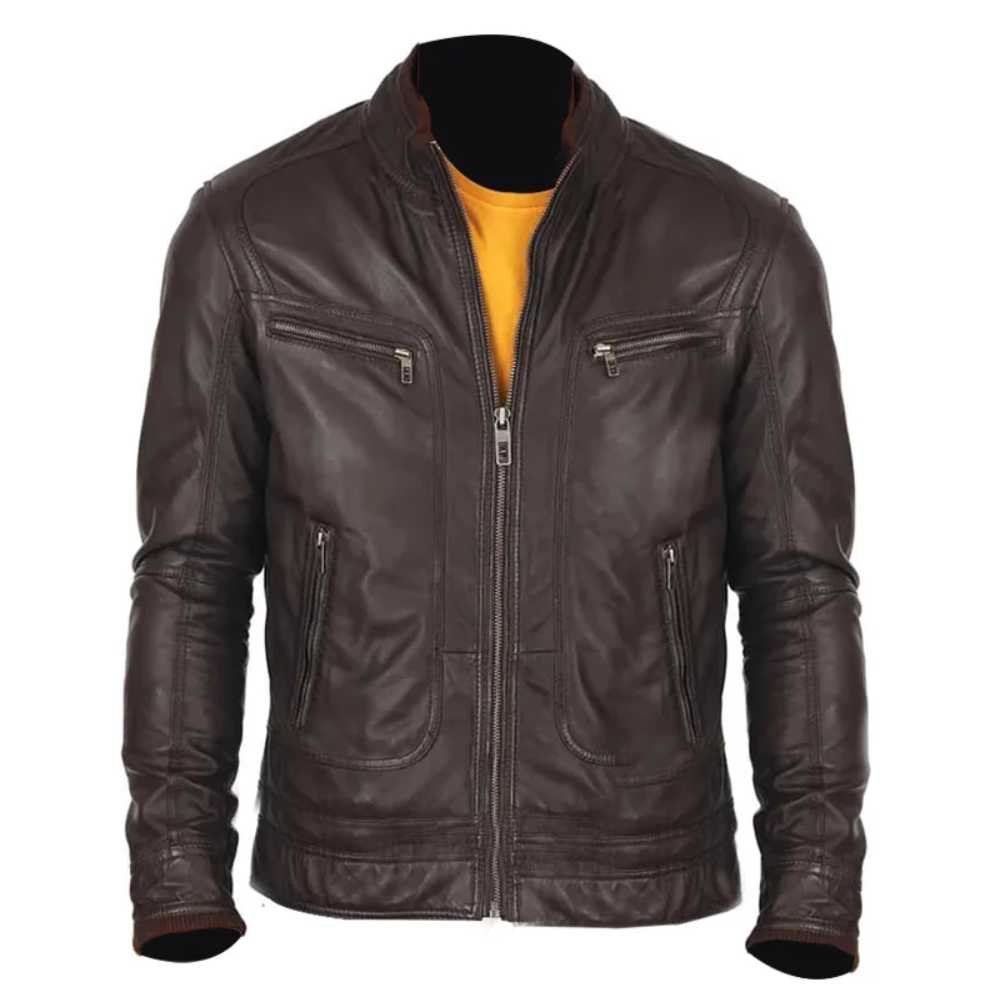 Stylish Lambskin Brown Leather Jacket