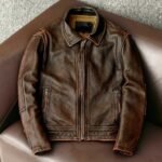 Vintage Brown Cafe Racer Leather Jacket