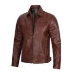 Men's Harrington Brown Real Leather Jacket