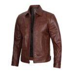 Men's Harrington Brown Real Leather Jacket