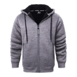 Mens Heavyweight Full Zip Up Heather Grey Hoodie