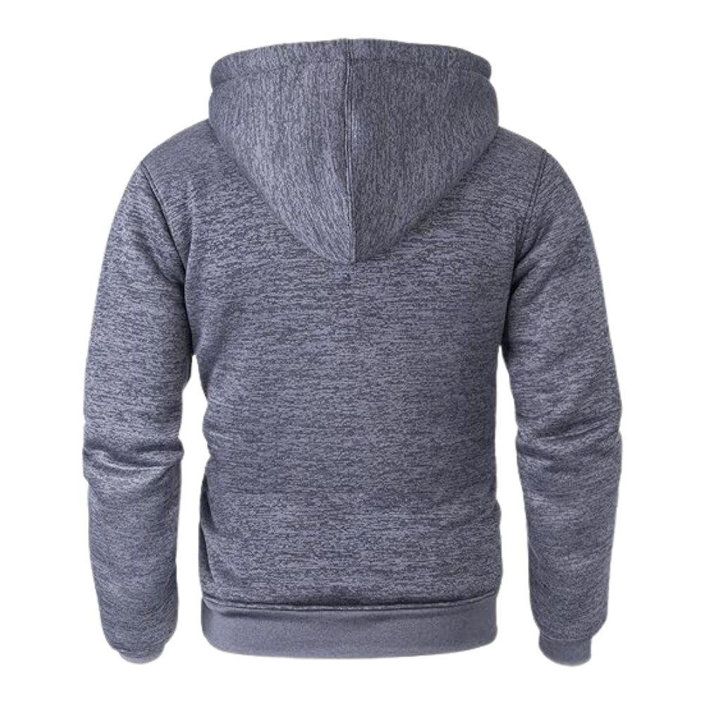 Mens Heavyweight Full Zip Up Heather Grey Hoodie