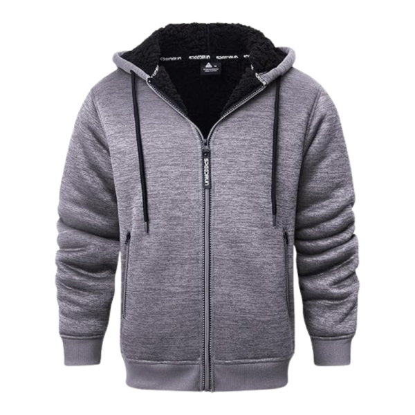 Mens Heavyweight Full Zip Up Heather Grey Hoodie
