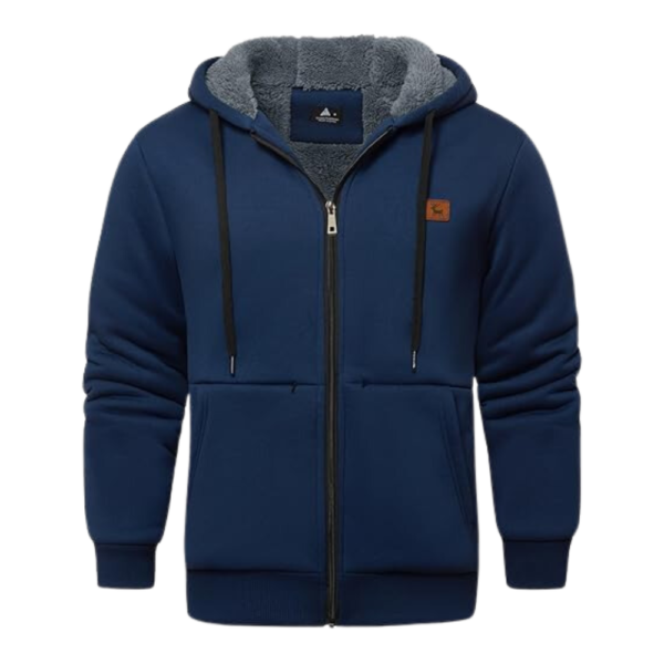 Mens Heavyweight Full Zip Up Yacid Blue Hoodie