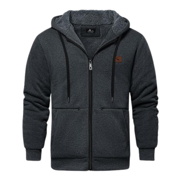 Mens Heavyweight Full Zip Up Ydull Grey Hoodie