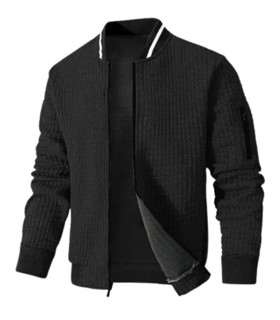 Mens Lightweight Casual Bomber Black Varsity Jacket