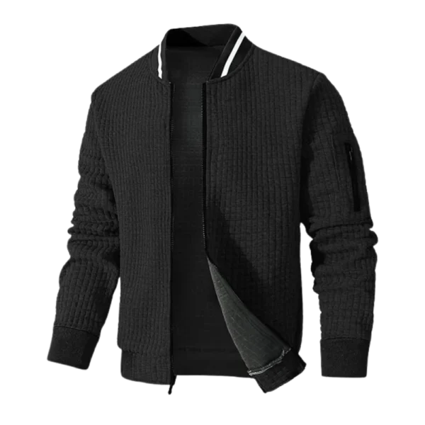 Mens Lightweight Casual Bomber Black Varsity Jacket