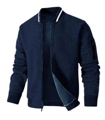 Mens Lightweight Casual Bomber Blue Varsity Jacket