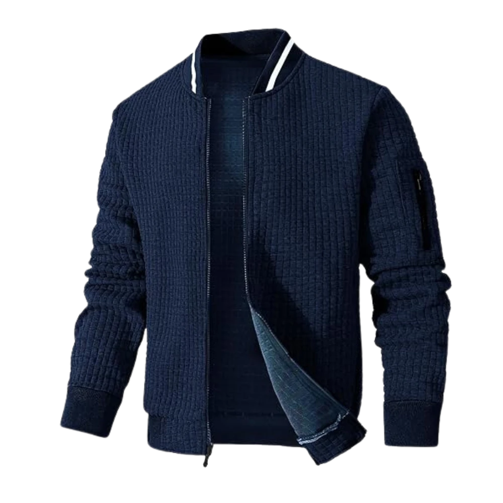 Mens Lightweight Casual Bomber Blue Varsity Jacket