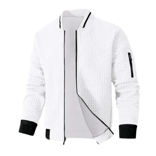 Mens Lightweight Casual Bomber White Varsity Jacket