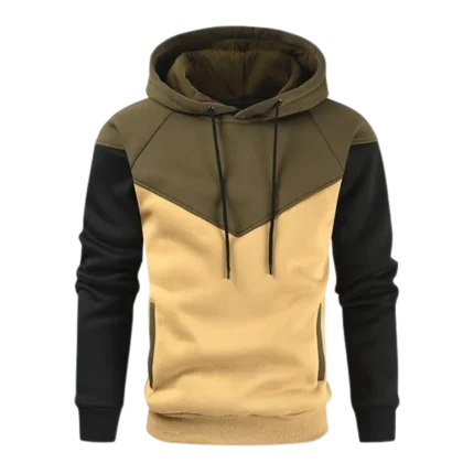 Mens Midweight Fleece Pullover Army Green Khaki Hoodie