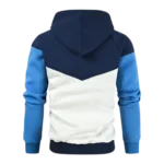 Mens Midweight Fleece Pullover Blue White Hoodie