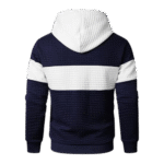 Mens Pullover Patchwork Plaid Jacquard Blue Hoodie
