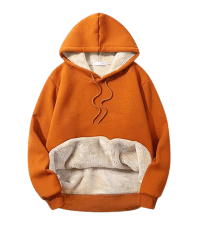 Mens Thermal Sherpa Lined Caramel Hoodie