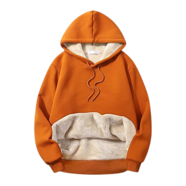 Mens Thermal Sherpa Lined Caramel Hoodie