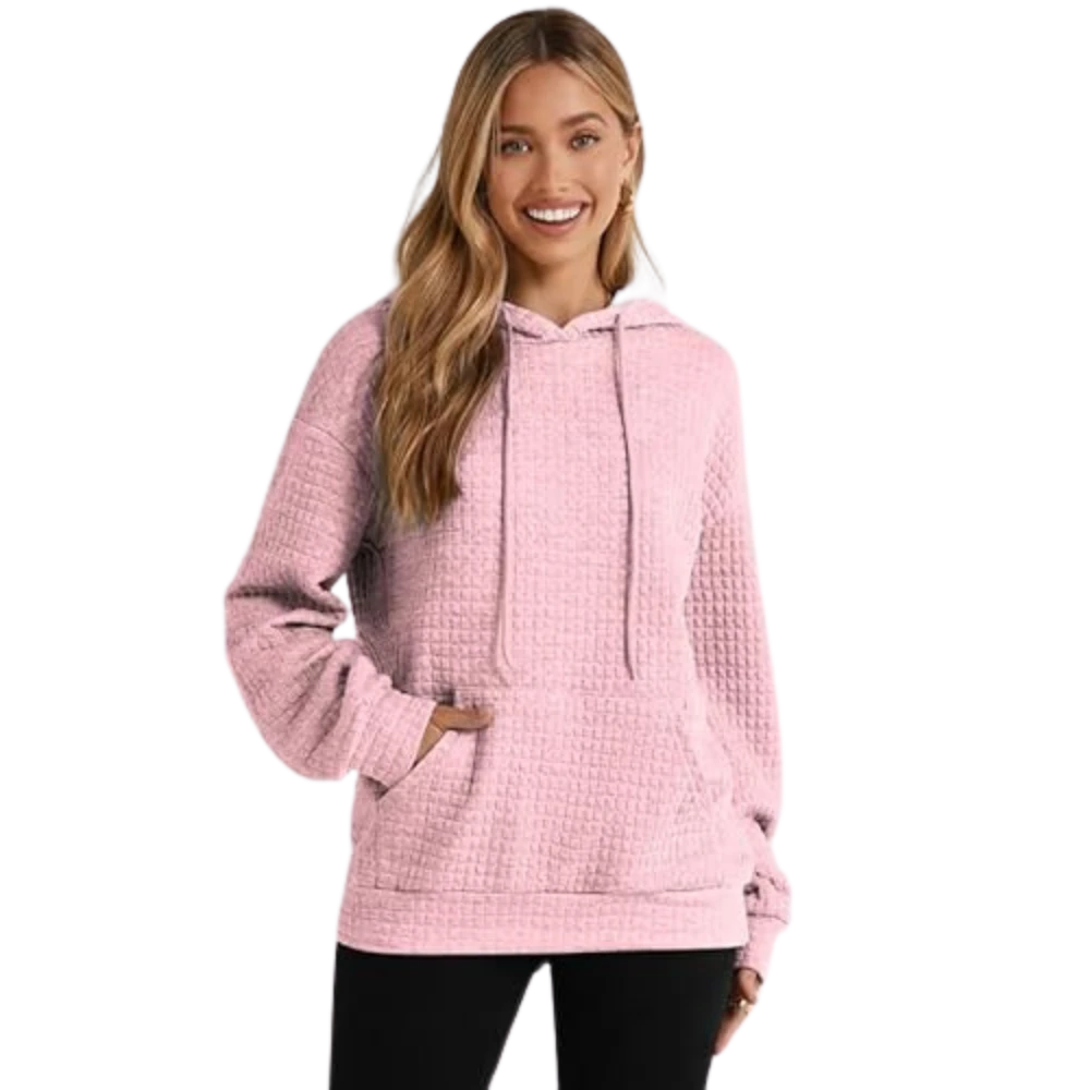 Womens Pullover Casual Oversized Pink Hoodie 2