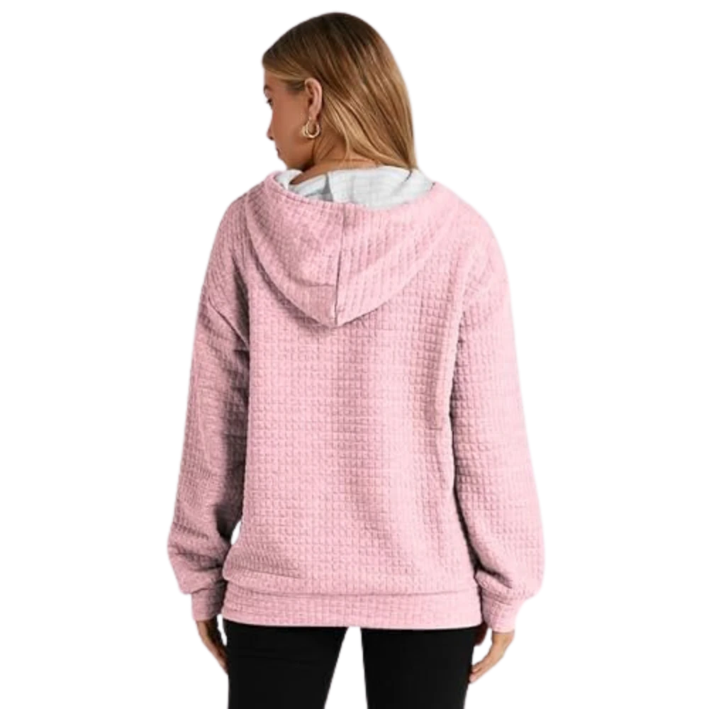 Womens Pullover Casual Oversized Pink Hoodie 5