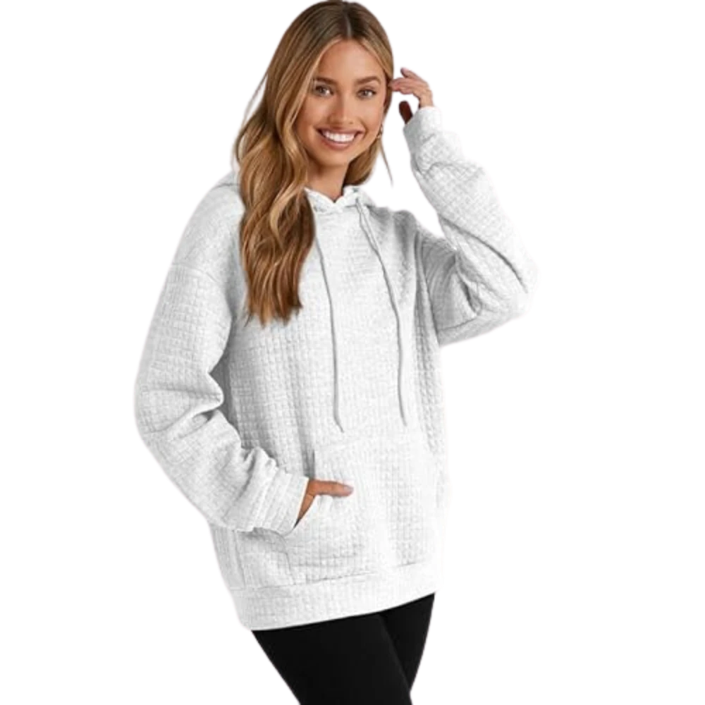 Womens Pullover Casual Oversized White Hoodie 3
