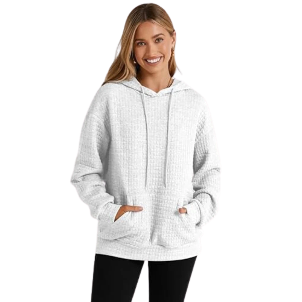 Womens Pullover Casual Oversized White Hoodie 4
