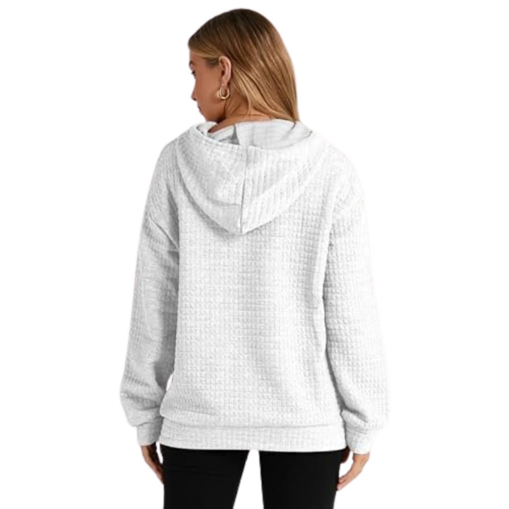 Womens Pullover Casual Oversized White Hoodie 5
