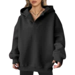 Womens Pullover Oversized Black Hoodie