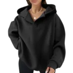 Womens Pullover Oversized Black Hoodie (2)