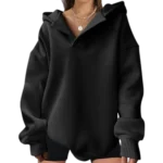 Womens Pullover Oversized Black Hoodie (3)