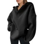 Womens Pullover Oversized Black Hoodie (4)