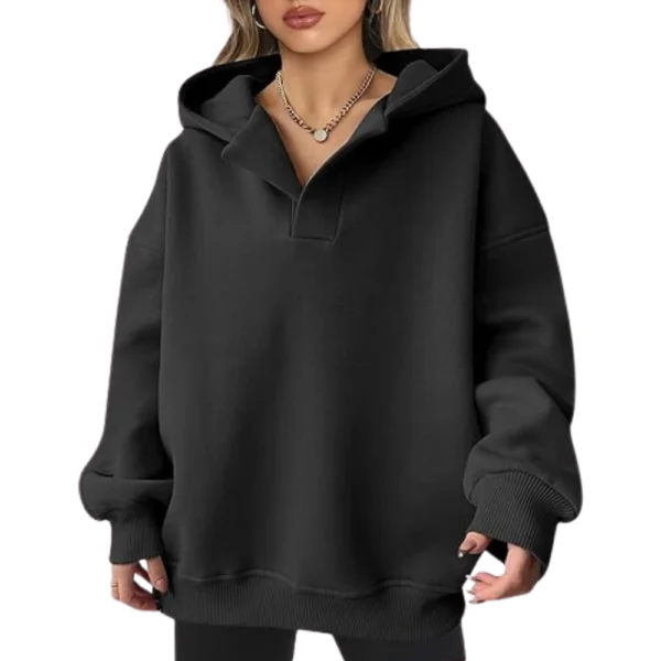 Womens Pullover Oversized Black Hoodie