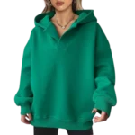 Womens Pullover Oversized Green Hoodie