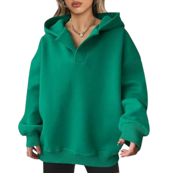 Womens Pullover Oversized Green Hoodie