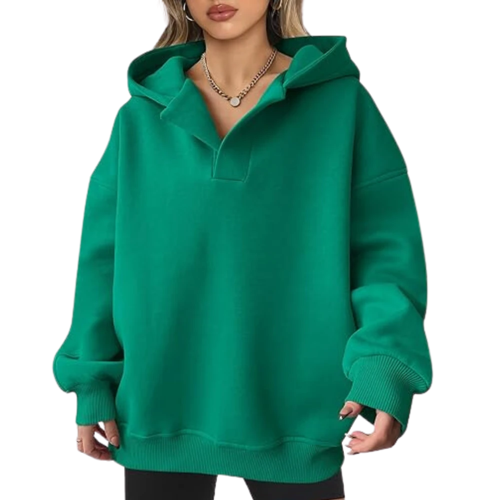 Womens Pullover Oversized Green Hoodie