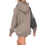 Women's Pullover Oversized Sweatshirts Fleece Coffeegrey Hoodie side look