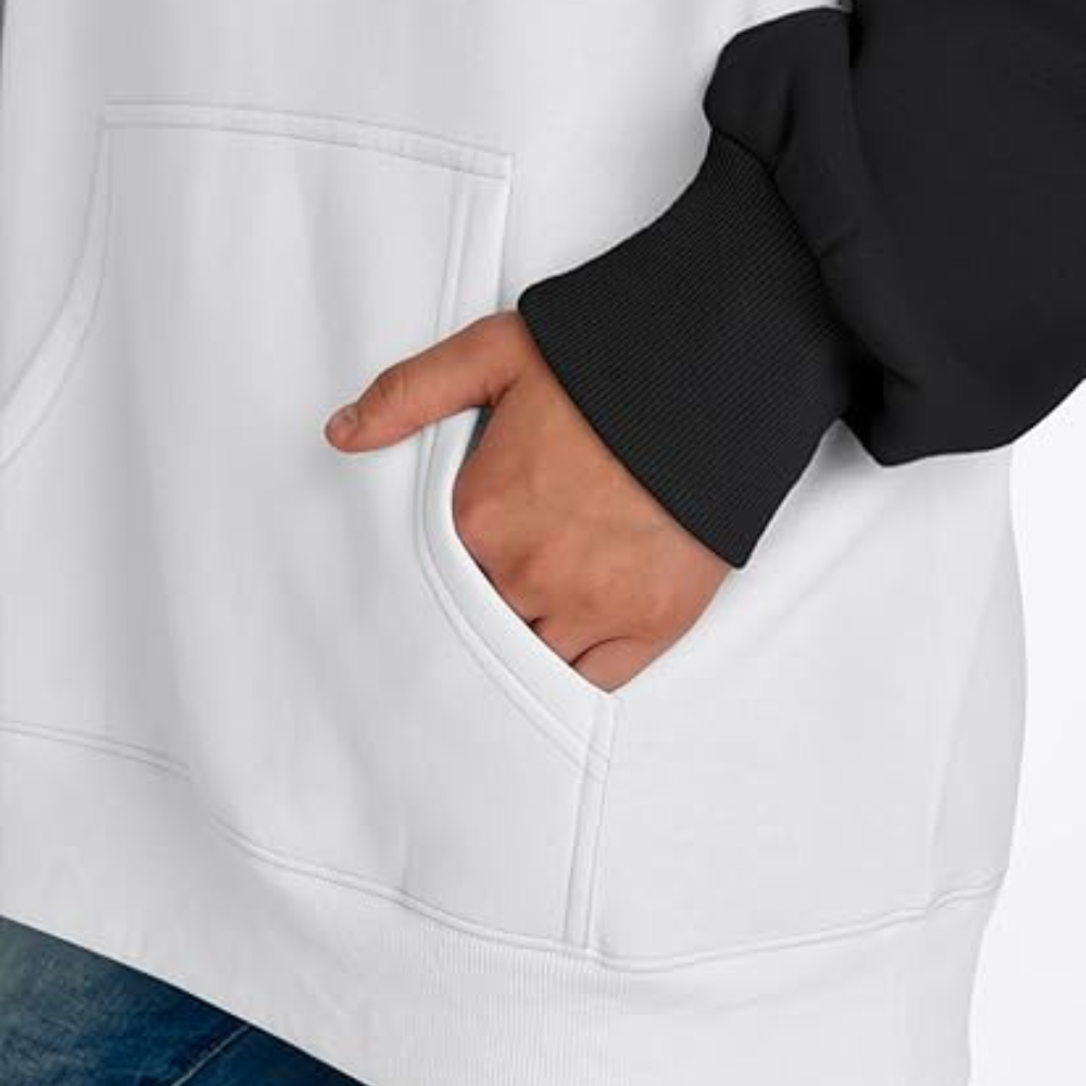 Womens Trendy Queen Pullover Oversized Black And White Hoodie 3