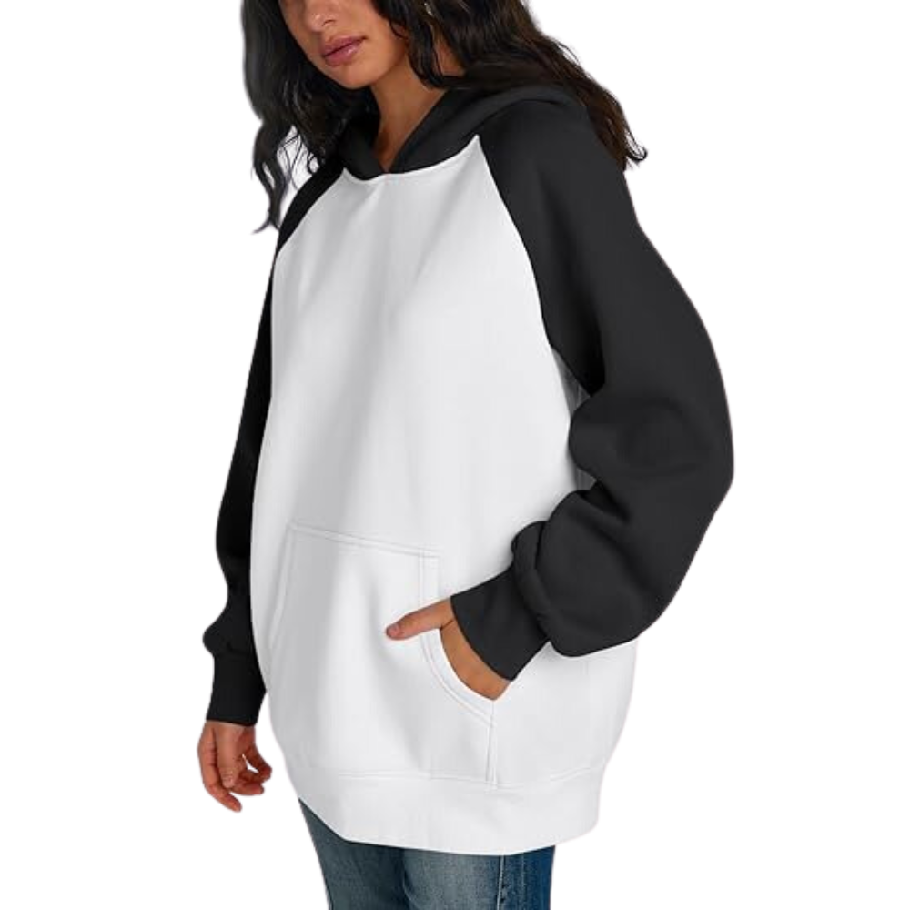 Womens Trendy Queen Pullover Oversized Black And White Hoodie 5