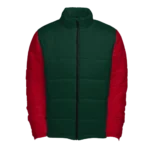 Mens Red Jacket Green Sleeves Christmas Puffer Jacket