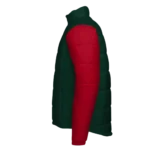 Mens Red Jacket Green Sleeves Christmas Puffer Jacket